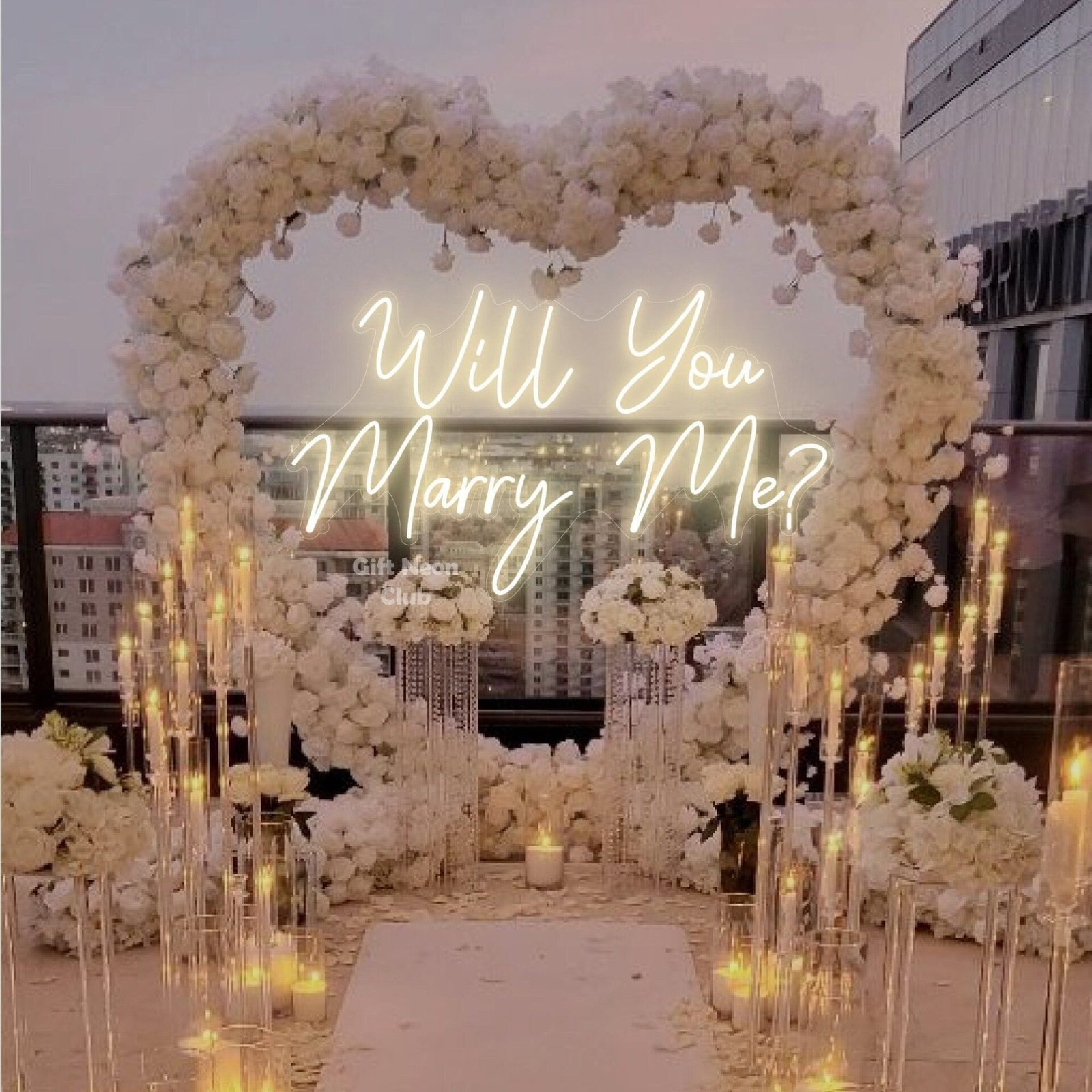 Néon Will You Marry Me pour demande en mariage au Maroc