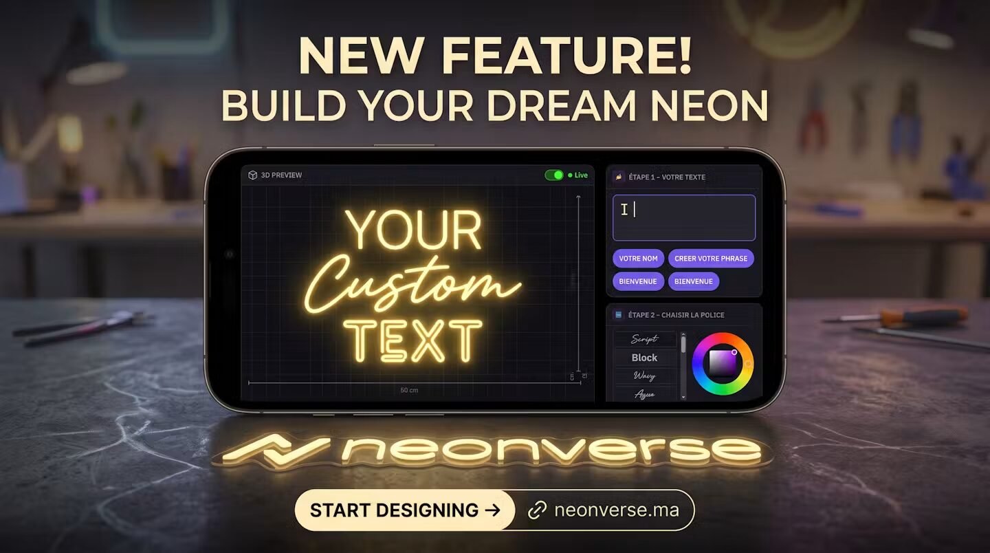 Créez votre néon personnalisé avec Neonverse – configurateur en ligne au Maroc
